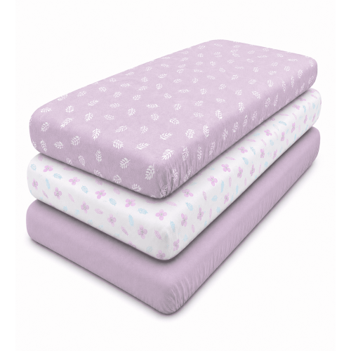 3-Pack Mini Crib Sheets – 100% Cotton, Soft & Breathable Fitted Sheets for Pack and Play & Mini Cribs (38” x 24” x 5”)