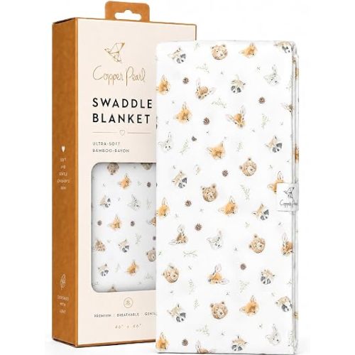 Copper Pearl Swaddle Blankets for Newborns | Soft Stretchy Receiving Blankets for Boys and Girls | Large 46 x 46 Inch Baby Blankets | Lightweight and Breathable Swaddles | Wilder