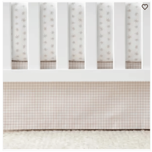 Company Kids Ditsy Gingham Pink Cotton Crib Sheet
