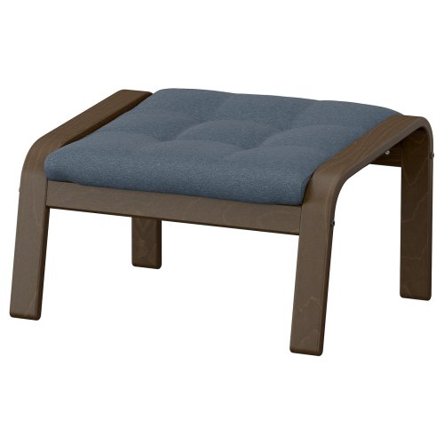 POÄNG Ottoman - walnut effect/Gunnared blue