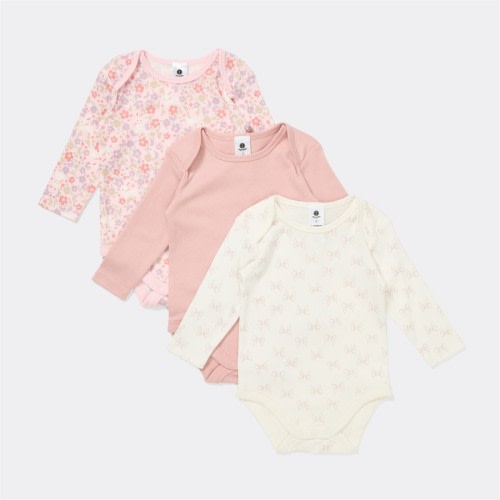 Dymples Baby Long Sleeve Bodysuit 3 Pack - Dusky Pink - Size 000