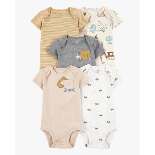 Baby Boy 5-Pack Construction Short-Sleeve Cotton Bodysuits - Carter's | Carter's