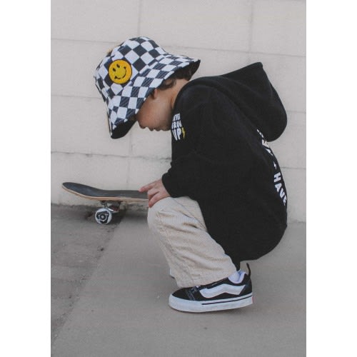 Smiley Bucket Hat Checkers