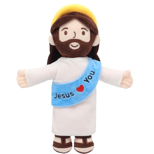Yelakey Jesus Plush Jesus Stuffed Doll Christian Religious Plushie Toy for Kids Christmas Easter 13"