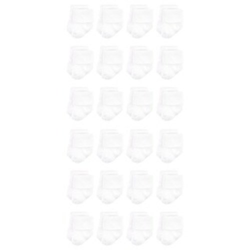 Luvable Friends Cotton Rich Baby Terry Socks 24-Pack, White