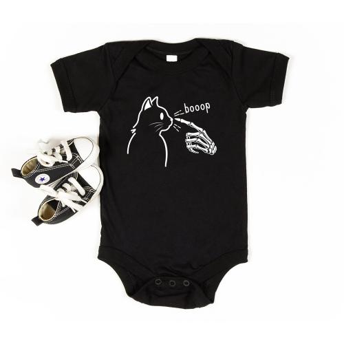 Boop! Baby Bodysuit, Halloween Cat Baby Shirt, Cute Toddler Sweatshirt - Spooky Season Outfit, Retro Fall Baby Clothes for Halloween