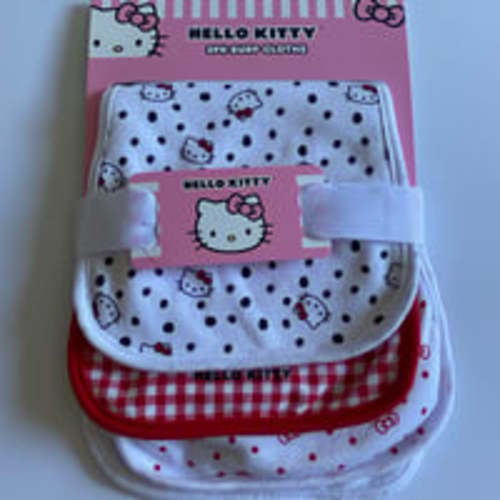 0M+ Baby Girl Sanrio Hello Kitty 3 Pack Baby Burp Cloth Set Baby Essentials