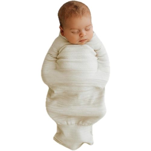 Swaddelini Swaddle Sleep Sack, Viscose from Bamboo, Swaddle for babies 0-3 months, 12-18 pounds, Made in USA, Beige