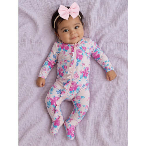 2-Way Zip Ruffle Footie, Garden Secrets