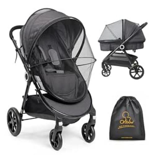 Orzbow Baby Mosquito Net for Stroller, Universal Fit, Breathable, Black