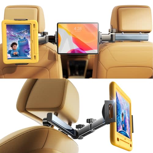 LISEN iPad Holder for Car Tablet Mount, Road Trip Essentials Kids Back Seat | Car Accessories for Women Interior Kit Organizer Back Seat, Toddler Travel Essential for Car Trip, iPad Car Mount Headrest
