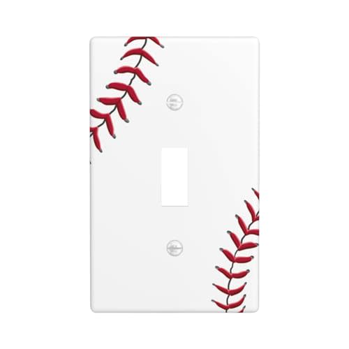 Baseball Light Switch Cover Plates Decorative Single Toggle Wall Plate, 1 Gang Lightswitch Cover
