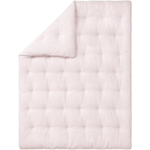 zzlamb Muslin Toddler Down Alternative Comforter,Soft Lightweight All Season Baby Quilt,Hypoallergenic Fiber Filled Kids Blanket Duvet Insert for Crib,Cotton Muslin Shell Machine Washable,41x50in Pink
