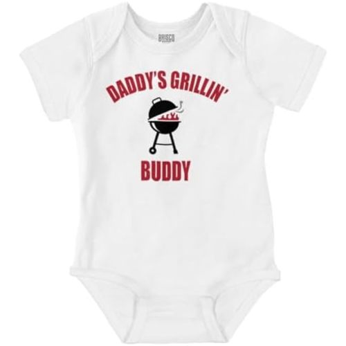 Brisco Brands Fathers Day Daddys Grilling Buddy Baby Romper Boys or Girls
