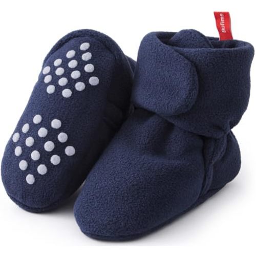 Bufims Baby Fleece Booties Newborn Unisex Booties Non-Slip Newborn Infant First Walkers Warm Shoes House Slippers for Baby Boys & Baby Girls Toddlers
