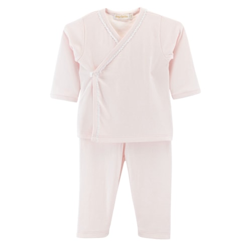 Pink Girl Crossed Tee w/Lace Trim & Pants - Blue Leaf Houston