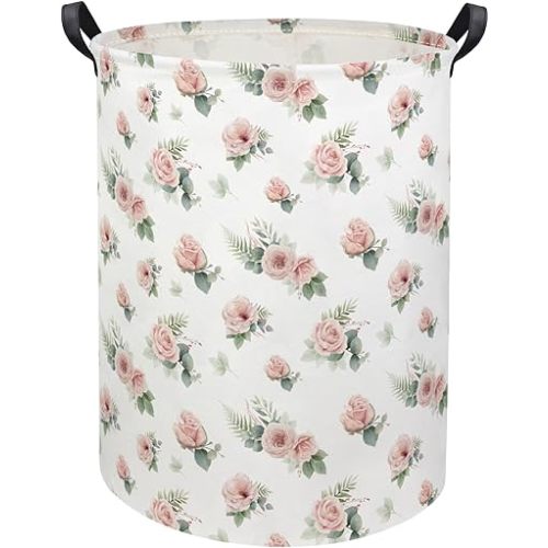 Kids Laundry Basket Baby Hamper Toy Storage Bin for Boys Room Decor Baby Nursery Hamper Gift Baskets for Bedroom Bathroom(Rose)