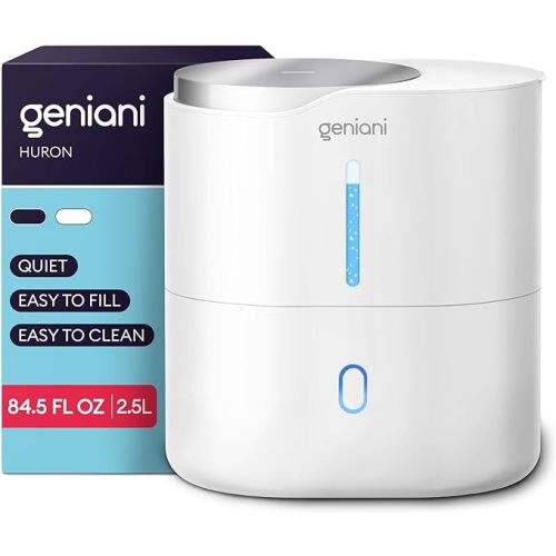 Top Fill Humidifier with Essential Oil Diffuser 2.5L for Home, Baby, Bedroom, Large Room & Indoor Plants, Small Cool Mist Air Humidifiers for Baby, Ultrasonic Quiet, Night Light (White)