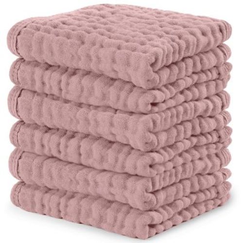 Baby Washcloths Muslin Cotton, Large 10”x10” by Comfy Cubs