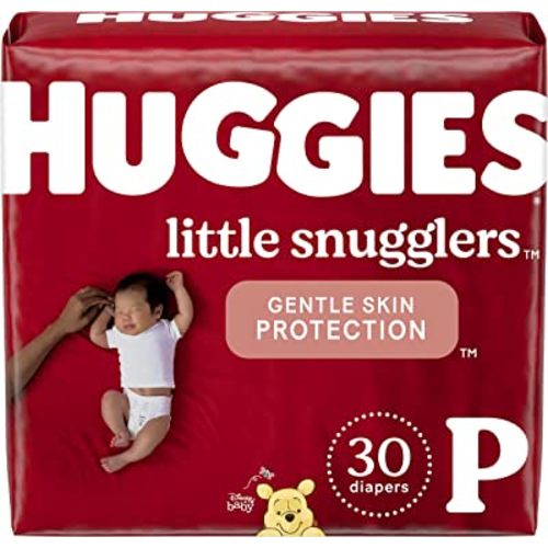 HUGGIES Little Snugglers Baby Diapers, Size Preemie, 30 Count, Convenience Pack (Packaging May Vary)