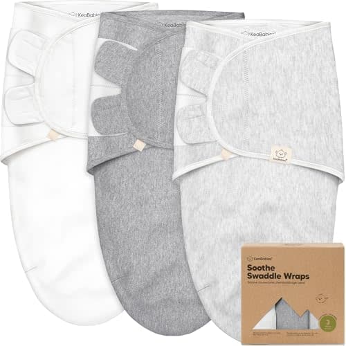 KeaBabies 3-Pack Organic Baby Swaddles for Newborns, Infant (0-6M)
