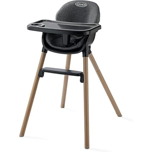 Graco Ready2Dine DLX 4-in-1 Highchair, Portable High Chair with 4 Growing Stages, Foldable Baby High Chair, Toddler Feeding Seat, Youth Stool, and Big Kid Seat, Hazen