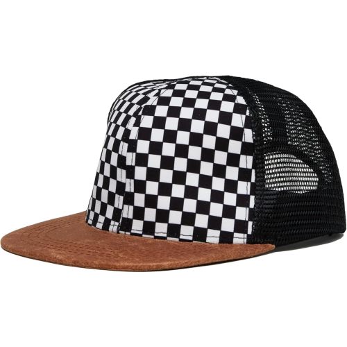 Funky Junque Baby Mesh Trucker Hat - Checker/Faux Leather Brim