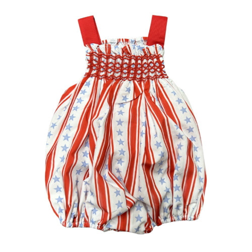 Girls Stars and Stripes Smocked Bubble