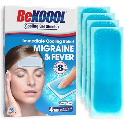 BeKOOOL Migraine Gel Sheets - 4 Count