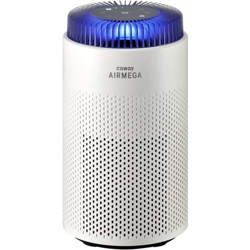 COWAY Air Purifiers for Home up to 810 ft², HEPA Filter and Carbon Filter for Smoke, Allergies, Pet Dander, Odor, AQI Monitor, Auto Mode, Timer, Filter Indicator, Night Light, 3yr Warranty, 100 White