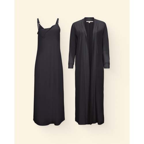 The Sunday Maxi Dress & Duster | Black - Kindred Bravely