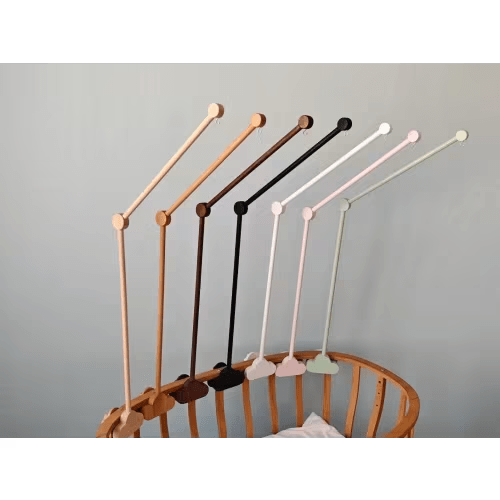 Natural Wood Baby Crib Mobile Hanger Arm - Walnut