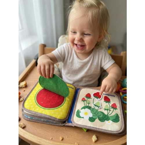 Fruit Felt Quiet Book, Handmade Montessori Busy Book for Baby, Fruit Sensory Toy, Christmas Gift Toddler, First Birthday Present