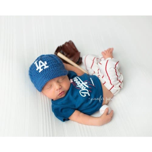Newborn Baby LOS ANGELES DODGERS Baseball Cap, Hat, Custom Made