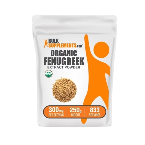 BulkSupplements.com Organic Fenugreek Extract Powder - Herbal Supplement, from Fenugreek Seeds - Gluten Free, 300mg per Serving, 250g (8.8 oz) (Pack of 1)