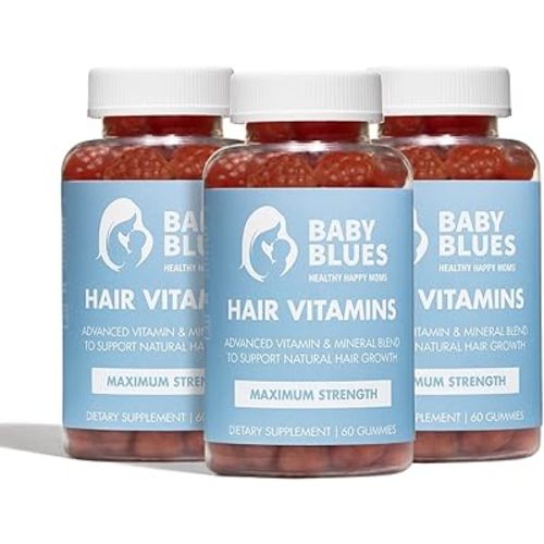 Baby Blues Postpartum Hair Loss Vitamins - Full Hair Cycle Pack - with Biotin, Collagen, & Folate