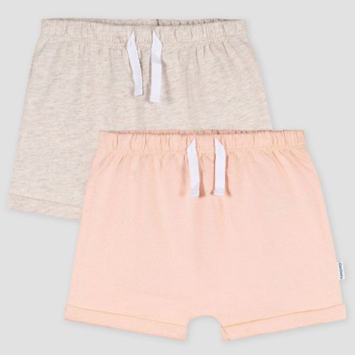 Gerber Baby Girls' 2pk Pull-On Shorts - Pink 0-3M