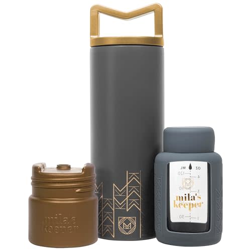 Mila's Keeper Portable Insulated Breast Milk Cooler Set | 20 Hr Storage | Cooler, Breast Milk Storage Bottle & Ice Pack for Travel | Fits Leading Pumps | Wide Neck Starry Night