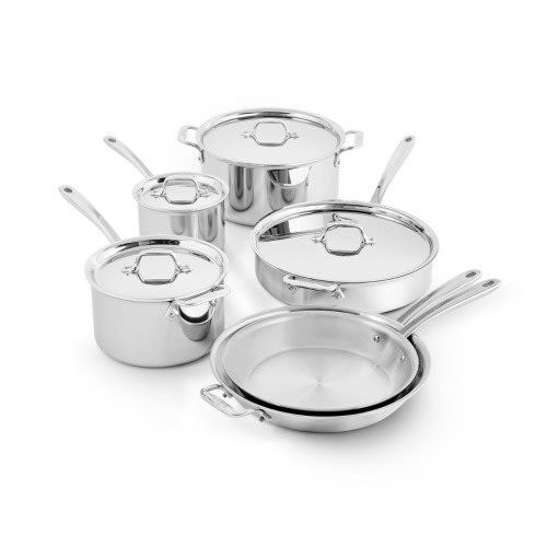 D3 Stainless Everyday, 3-Ply Bonded Cookware, Family-Sized Set, 10 piece