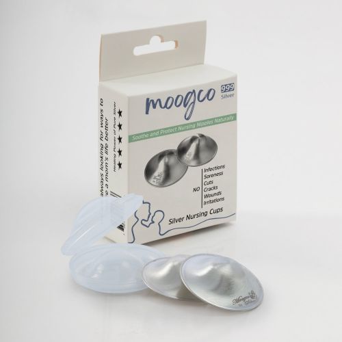 Moogco 999 Silver Nursing Cups for Mothers, 2 CT