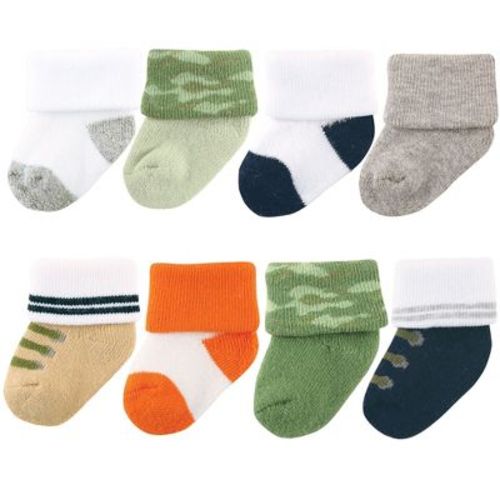 Luvable Friends Baby Boys Newborn and Baby Terry Socks, Camo, 6-12 Months