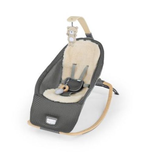 Ingenuity Every Season Rocking Baby Swing Seat - Wesley - Beige: Detachable Toy Bar, Foldable for Easy Storage, 5-Point Harness