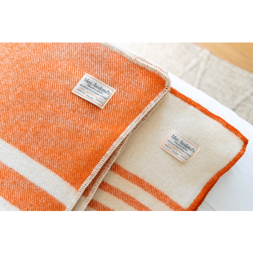 MacAuslands Woollen Mills- Orange throw
