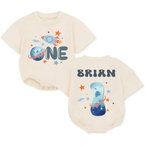Custom Birthday Space One Boy Romper, First Trip Around The Sun Outfit Boy, First Trip Around The Sun