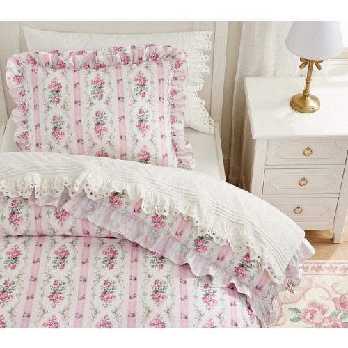 LoveShackFancy Dreamy Days Ruffle Organic Cotton Duvet Cover & Shams