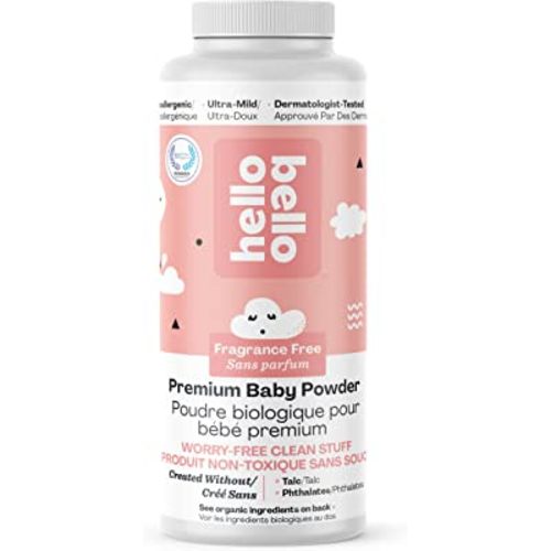 Hello Bello Organic Baby Powder I Talc Free Dusting Powder for Babies and Kids I Hypoallergenic, Nourishing, Vegan & Cruelty Free I Unscented I 6oz, 175g