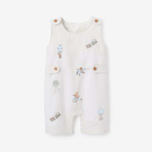 Up & Away Embroidered Gray Seersucker Jon Jon – Elegant Baby
