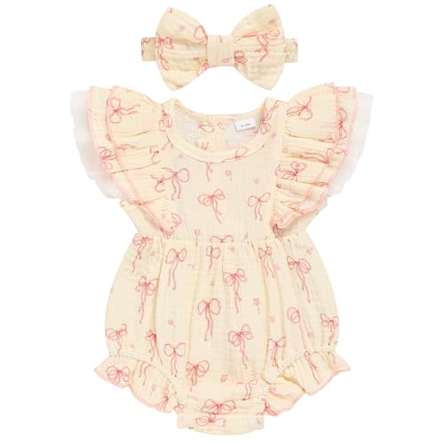 TITKKOP Ruffle Bubble Romper for Baby Girl | One-Piece Shorts Jumpsuit | Summer Outfit & Dress for Infants 0-18M