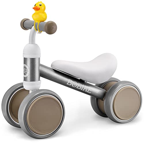 Baby Balance Bike Toys for 12-36 Months Kids Toy Boy and Girls Gifts Toddler Best First Birthday Gift Children Walker No Pedal Infant 4 Wheels Bicycle (Classic, Sliver)