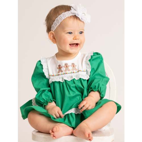 Embroidered Gingerbread Friends Bloomers Outfit